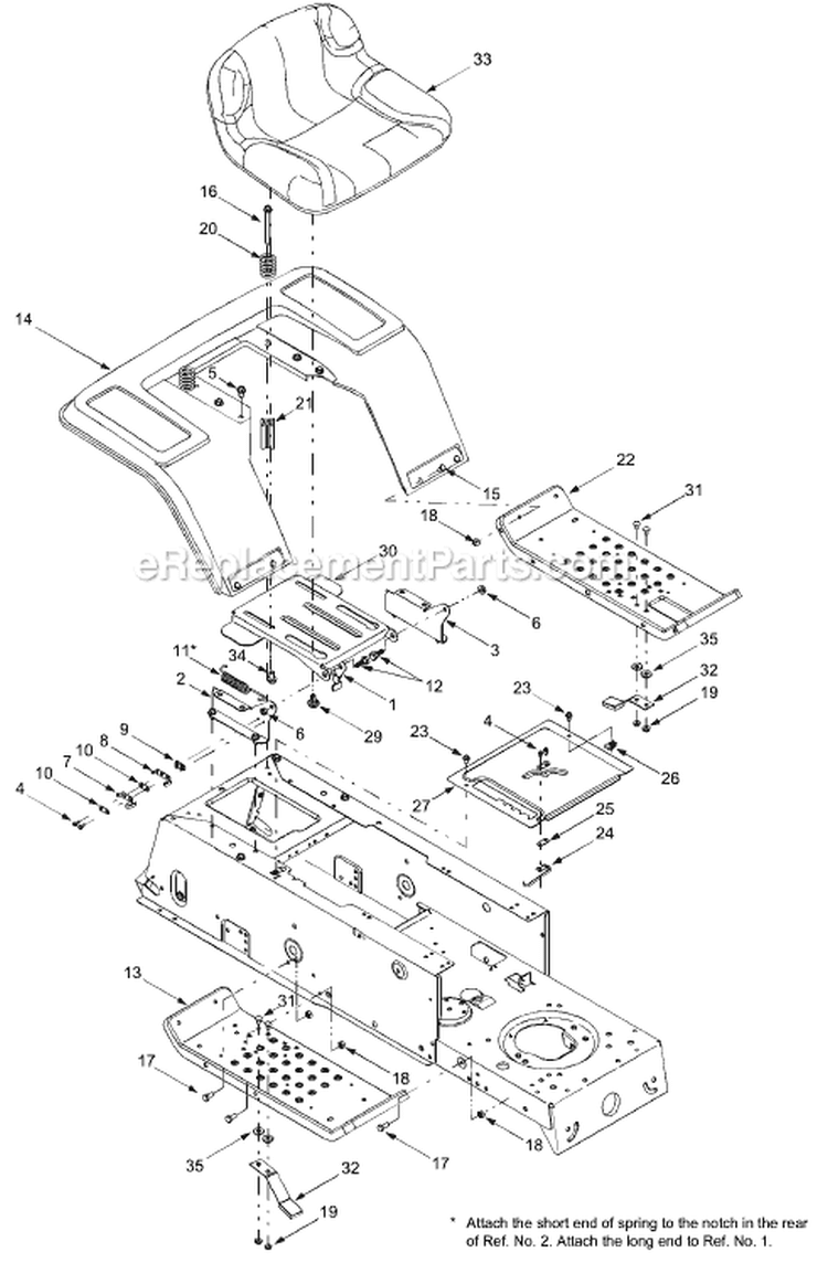 Page G Diagram and Parts List for 13AC650F000 2004 Yard Machines Lawn Tractor